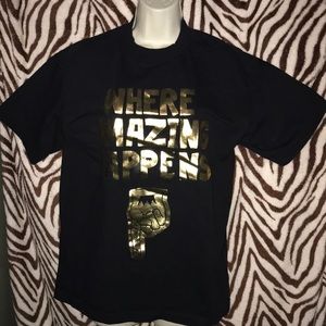 Undrcrwn medium Black and gold T this is where